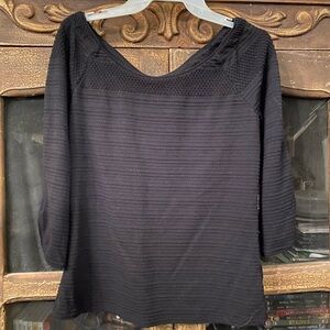Anthropologie Meadow Rue Textured Black Top